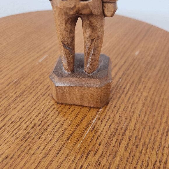 Vintage Paul Caron Wood Carving of Old Man Old Man Wooden Sculpture - Picture 4 of 10